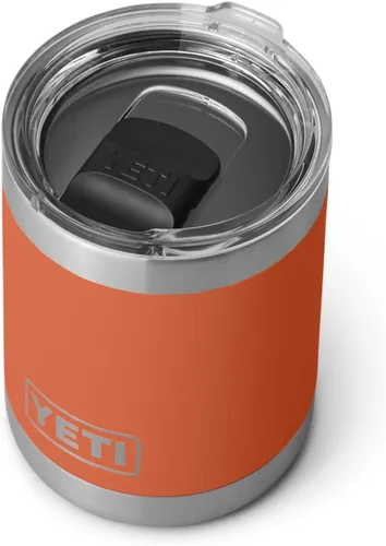 Vista 10 de Yeti Rambler Vaso corto de 10 onzas con aislamiento térmico al vacío, de acero inoxidable, con tapa MagSlider Rosa arenisca.