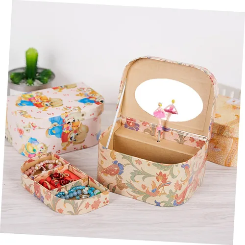 Vista 4 de Holibanna Caja Caja de regalo de música Bailarina musical Joyero organizador de joyas para niños Organizador de almacenamiento de joyas para niñas