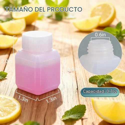 Vista 3 de Botellas de plástico recargables con tapas, botellas de viaje a prueba de fugas de HDPE, contenedores de viaje de grado alimenticio para líquidos
