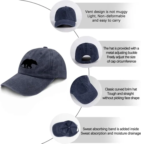 Vista 6 de devor Caps Bear Baseball Cap, Funny Hats for Women