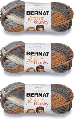 Vista 26 de Ovillo sólido Bernat Softee Chunky, Acrílico, Rojo Berry, Paquete de 1