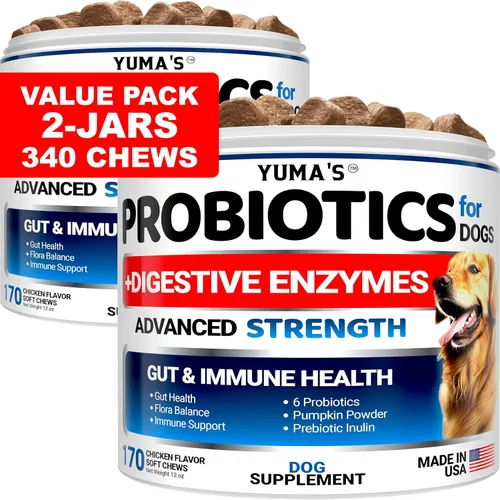 Vista 11 de Probióticos para perros y enzimas digestivas – 170 probióticos masticables para perros – Probiótico para perros – Anti diarrea, malestar estomacal