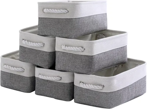 Vista 32 de TheWarmHome Contenedores de almacenamiento para estantes, tamaño mediano, 3 unidades, 13.8 pulgadas de largo x 9.8 pulgadas de ancho x 6.7 pulgadas