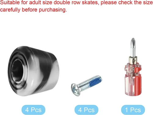Vista 3 de PATIKIL Topes de punta para patines con destornillador, 2 pares de tapones de freno de goma 82A para repuesto de accesorios de patinaje, mezcla