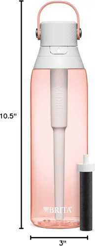 Vista 8 de Brita Botella de agua filtrada aislada con popote (26 onzas) y reemplazos de filtro de agua