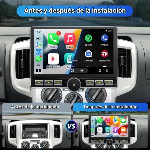Vista 8 de Radio Android Single DIN inalámbrica Carplay Android Auto 8-Core 10.1 pulgadas pantalla táctil estéreo de coche con pantalla táctil flotante