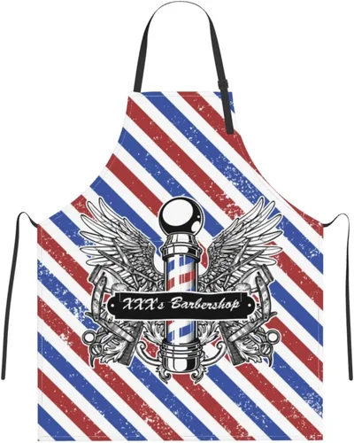Vista 21 de Delantal de barbería personalizado para hombres y mujeres, delantal de peluquería con texto personalizado con bolsillos, delantal personalizado