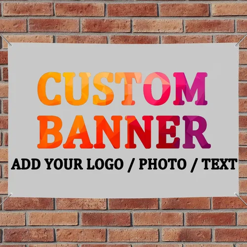 Vista 6 de Personaliza tu propio cartel con foto, imagen, fotografía, logotipo o nombre, pancartas personalizadas para fiesta de cumpleaños, negocio, 10' X 3