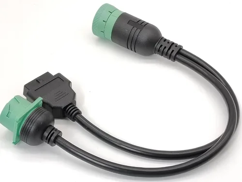 Vista 3 de Elecbee J1939 9 Pin macho y hembra a OBD2 16 Pin hembra interfaz camión Y-Cable adaptador 3.3 ft