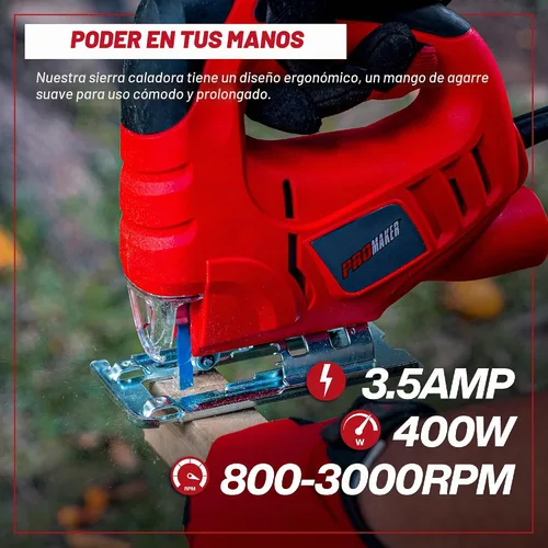 Vista 3 de Rompecabezas, 3.5 Amp 400W, Cortador de madera con 6 velocidades variables, corte biselado de hoja ajustable 0-45º grados, sierra de calar