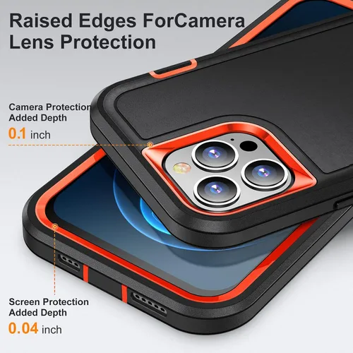 Vista 6 de IDweel Funda para iPhone 12 Pro Max con soporte, protección resistente, a prueba de golpes, antiarañazos, ajuste delgado, funda protectora