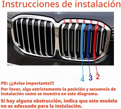 Vista 5 de Insertos de Parrilla Automotriz para BMW X7 G07 2019-2022 7 Rejillas, Accesorios para Parrilla Frontal