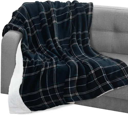 Vista 34 de Elegant Comfort Manta, Manta Reversible de Franela Sherpa, Ultra-Suave, Mullida, Acogedora y Afelpada - Manta Decorativa Ligera para Todas las Gris