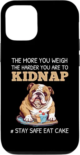 Vista 28 de English Bulldog Dog Lover Funny Quote Stay Safe Eat Cake Case for iPhone 17