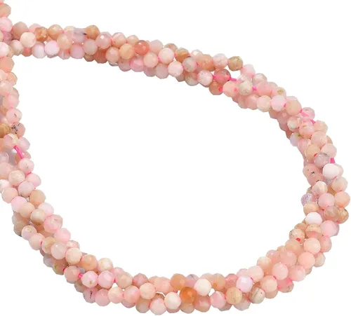 Vista 2 de LiQunSweet 320 cuentas redondas de ópalo rosa genuino natural de 0.079 pulgadas, cuentas sueltas de cristal para mujeres, hombres y niñas, cuentas