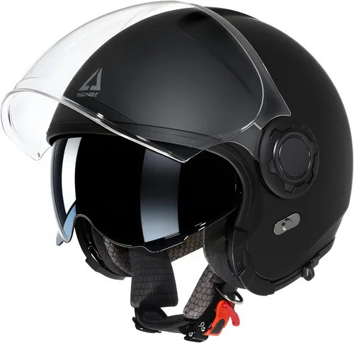 Vista 2 de TRIANGLE Cascos de motocicleta de cara completa, casco de motocross todoterreno para hombres y mujeres, doble visera con protector solar interno