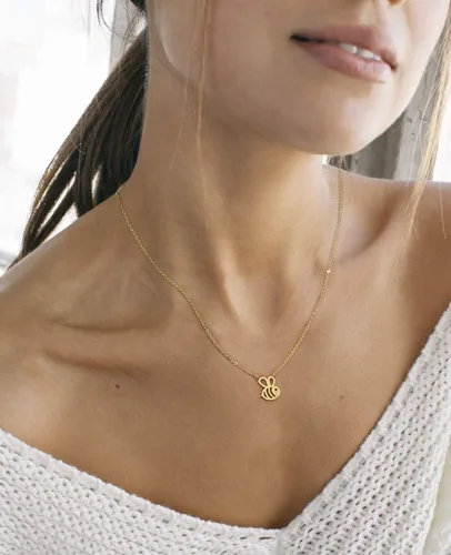 Vista 6 de Altitude Boutique Collar de abejorro, collar de colmena de abeja de miel para mujer (plata, dorado), Metal