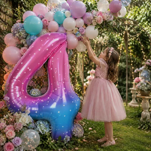 Vista 190 de Globo negro del número 0 para niñas y niños, 40 pulgadas, grande, número 0-9, de papel de aluminio, de Mylar para helio, juego de globos digitales
