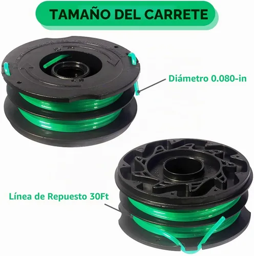 Vista 2 de DF-080 Línea de carrete de repuesto de 0.080 pulgadas, 30 pies, compatible con Black Decker GH2000 GH1000 GH1100 - Desbrozadora de malezas