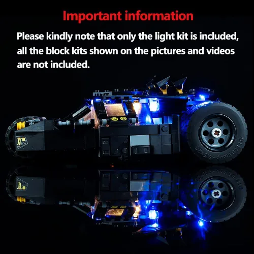Vista 2 de Kyglaring Kit de iluminación LED compatible con Lego DC Batman Batmobile Tumbler: Scarecrow Showdown 76239 Kit de construcción - No incluye
