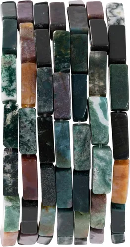 Vista 38 de Cuentas de tubo rectangular de jade africano natural, 0.157 x 0.512 in, 15.0 in/str sueltas semi piedras preciosas para hacer pulseras, collares