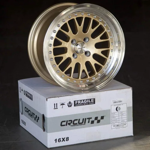 Vista 7 de Circuit Performance CP21 16x8 Oro Blanco 4×100 [+0.984 in] compatible con Honda Civic EK EG, Acura Integra, BMW E30, Mazda Miata