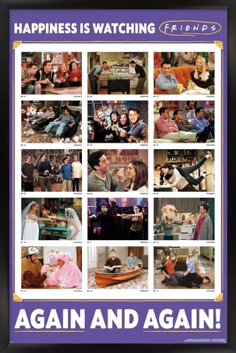 Vista 8 de Trends International Friends 30th - Póster de pared con texto en inglés "Watching Again", 14.72 x 22.37 pulgadas, versión enmarcada de madera