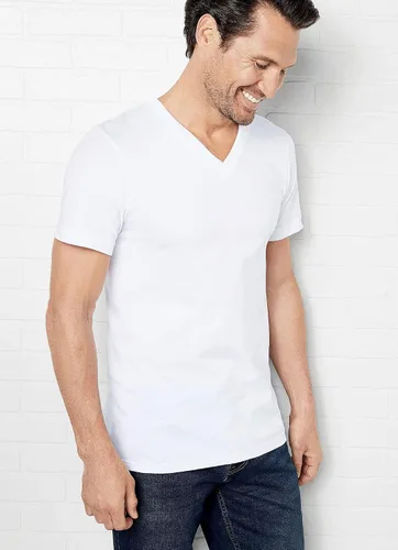 Vista 4 de Jockey Camiseta interior clásica con cuello en V para hombre, paquete de 3