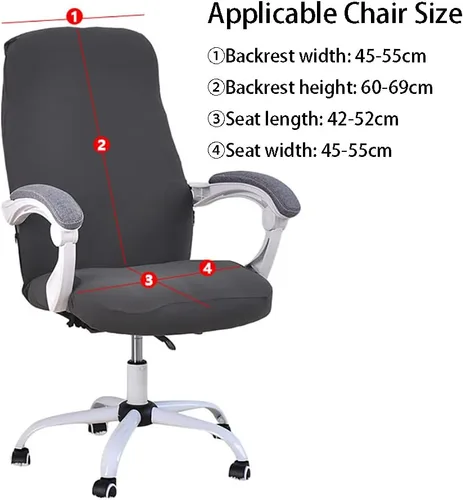 Vista 7 de LINGXIYA Funda elástica para silla de oficina, suave y cómoda, de tela de grano de maíz, resistente al agua, resistente a derrames, funda para silla