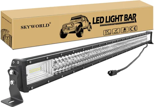 Vista 11 de SKYWORLD 22 pulgadas 270 W triple fila 7D LED barra de luz de trabajo Spot Flood Combo Beam DC 12V-24V 6000K impermeable vehículos todoterreno 4x4