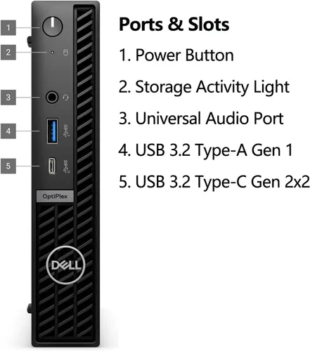 Vista 2 de Dell Mini computadora de escritorio OptiPlex 2026 de 16 GB DDR5 RAM, SSD Negro oscuro