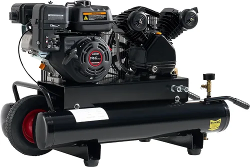 Vista 9 de Albott Compresor de aire a gas 6.5HP, tanque horizontal portátil de 8 galones, motor Loncin de 196cc, 10 CFM @ 115 PSI, compresor de bomba de pistón