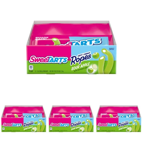 Vista 12 de SweeTARTS Ropes, Cherry Punch Candy, bolsa de 3 onzas (paquete de 12)