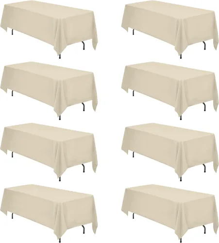 Vista 56 de BRILLMAX - Manteles para mesa rectangular de 6 pies, tela de lino de poliéster, lavable, para boda, recepción, banquete, fiesta de cumpleaños, 60 x