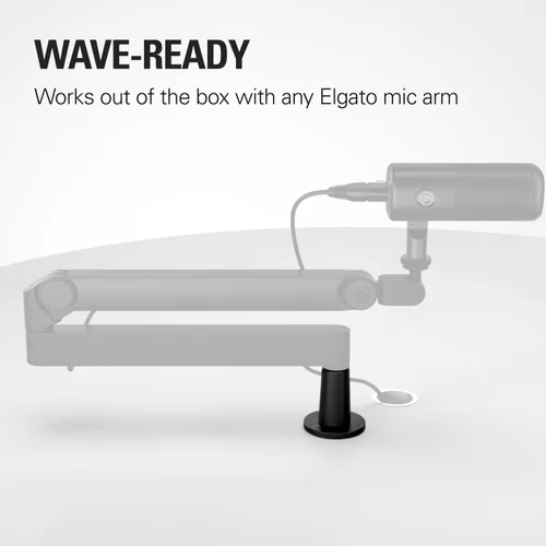 Vista 3 de Elgato Placa de escritorio Wave - Soporte de brida para brazos de micrófono Elgato , fácil configuración atornillada, sin abrazaderas ni recortes