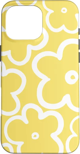 Vista 19 de iPhone 16 Cute Flower Pattern Wildflower Lemon Yellow and White Floral Case