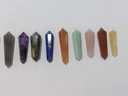 Vista 8 de WholesaleGemShop Hermoso lote de diez piedras preciosas con doble terminación de lápiz de cristal curativo para hombres y mujeres Feng Shui Reiki