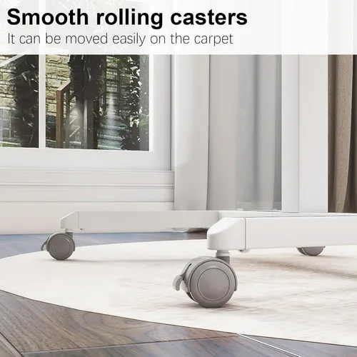 Vista 5 de PUNCIA - Escritorio móvil de pie de 25 pulgadas, neumático ajustable, escritorio inclinable, color blanco Pneumatic Height Adjustable Laptop Desk