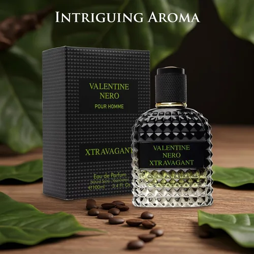 Vista 4 de Valentine Nero Xtravagant para Hombre - Fragancia Oriental Fougere - Notas Superiores de Bergamota Calabresa y Acorde de Café Espresso - Fragancias