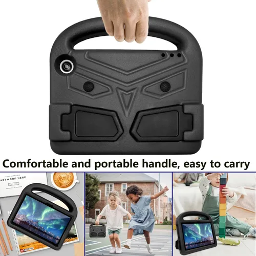 Vista 5 de Funda para tablet Kindle Fire 7 para niños (12.ª generación, versión 2022) con mango de pie de apoyo de forraje resistente, espuma EVA suave, a
