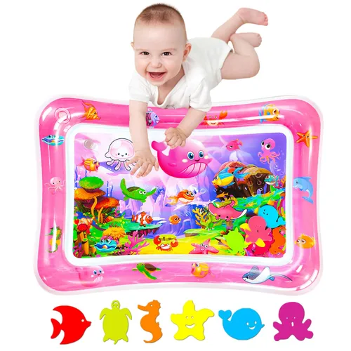 Vista 11 de ZHUYNXIR Alfombras de juego acuáticas para la hora del estómago, alfombrillas para la hora del estómago, alfombrilla de agua para bebé para niños