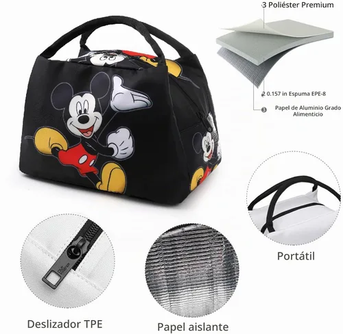 Vista 4 de Bolsa de almuerzo de anime para mujer, hielera aislada, bonita lonchera para el trabajo, picnic