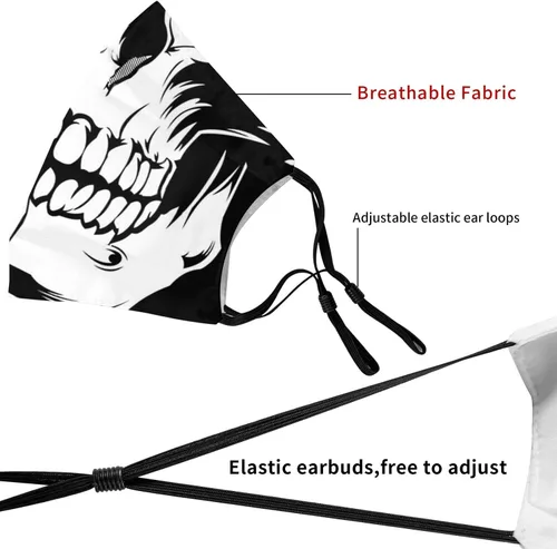 Vista 4 de 4 cubrebocas de moda con bolsillo transpirable reutilizable para hombres y mujeres con 8 filtros