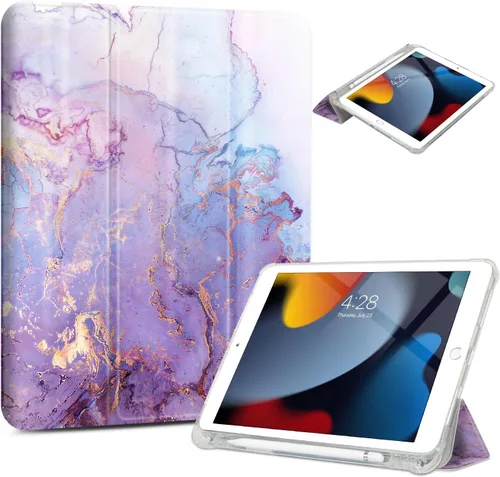 Vista 10 de Vimorco Funda para iPad de 5ª/6ª generación de 9.7 pulgadas 2017/2018, para iPad Air 1/2 2013/2014, soporte para lápiz, 2 soportes de visión