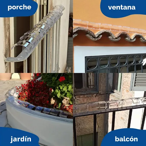 Vista 6 de Sistema disuasorio de pájaros, policarbonato resistente a los rayos UV, a prueba de palomas sin crueldad, de larga duración, adecuado para balcones