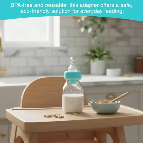 Vista 7 de Refresh-a-Baby - Adaptador de pezón reutilizable para biberón, convierte instantáneamente cualquier biberón en un sorbo con pezones de silicona