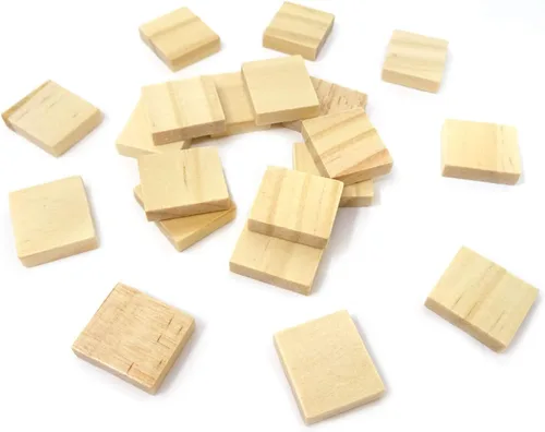 Vista 4 de Honbay 100 piezas de madera en blanco sin terminar con forma rectangular para manualidades, decoración del hogar, juegos de mesa, educación