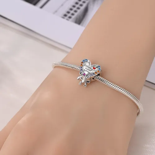 Vista 32 de KUNSIR Los abalorios se adaptan a pulseras Pandora para mujer, plata de ley 925, cuentas colgantes de joyería para niñas, dijes de feliz cumpleaños