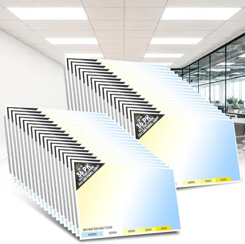 Vista 10 de OKQ - Lámpara LED de panel plano de 2 x 4 pulgadas, 5 CCT 3000K-6500K ajustables y 5 vatios seleccionables, 0-10 V regulable, luz de techo LED