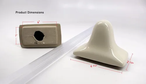 Vista 2 de Tenedos Kit de toallero de cerámica Bone Almond, accesorio de baño esmaltado, instalación con azulejos (no para superficie plana), duradero